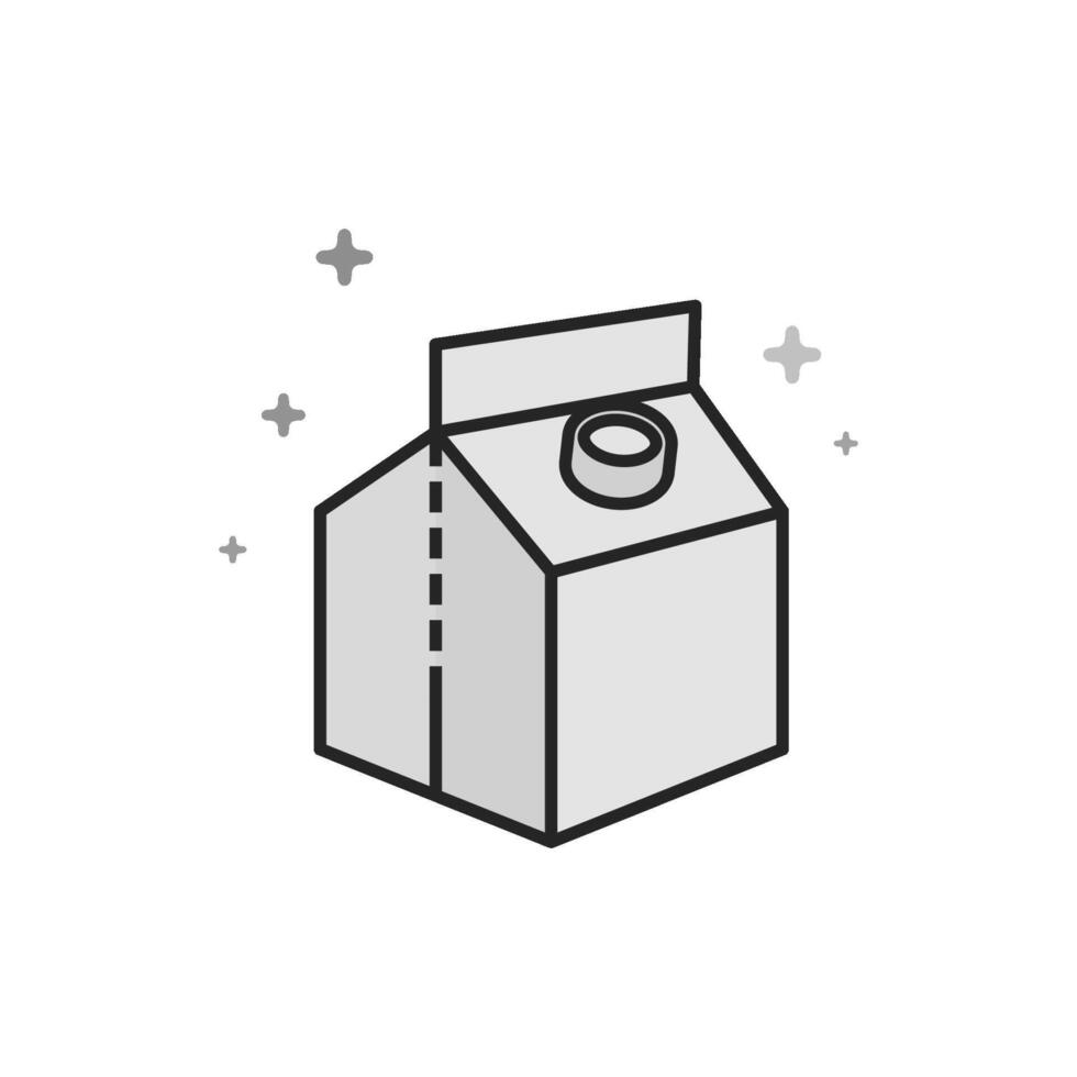 Milk packaging icon in flat outlined grayscale style illustration vector