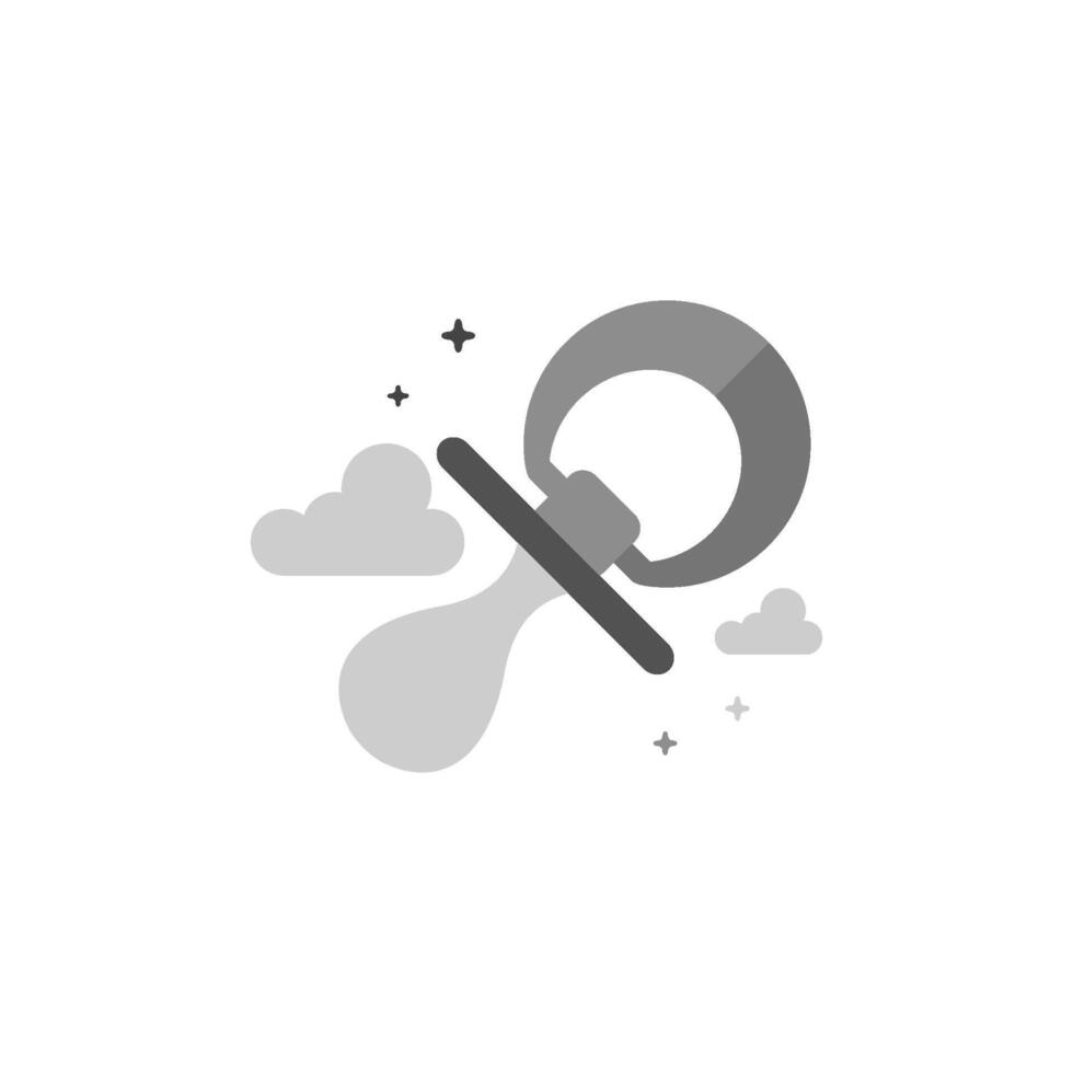 Pacifier icon in flat outlined grayscale style illustration vector