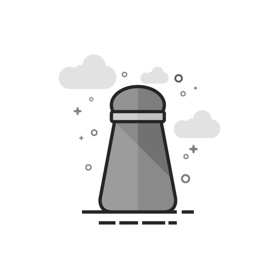 Pepper pot icon in flat outlined grayscale style illustration vector