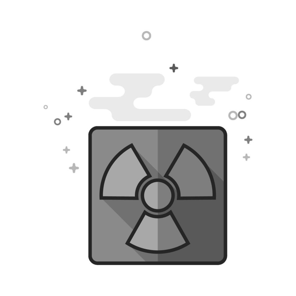 Radioactive symbol icon in flat outlined grayscale style illustration vector