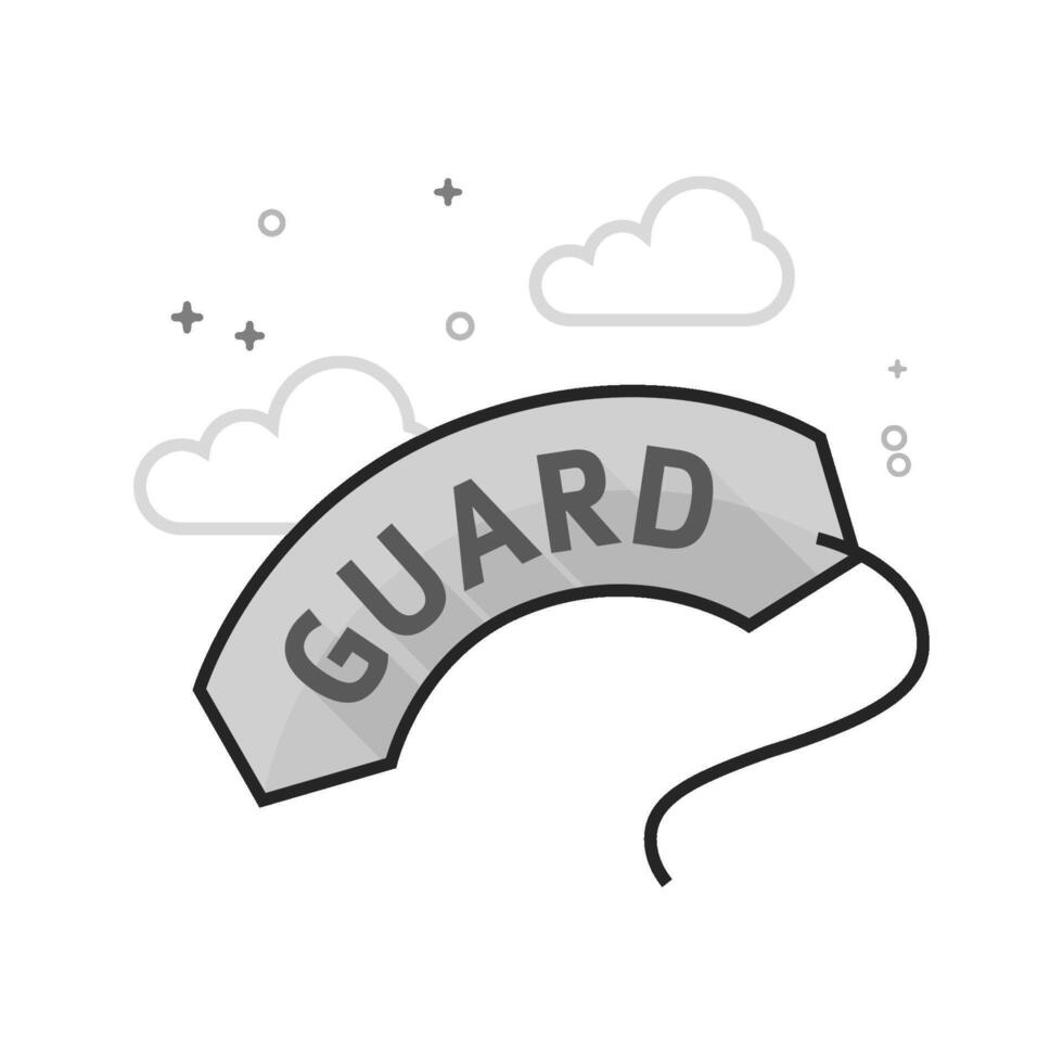 Rescue tube icon in flat outlined grayscale style vector
