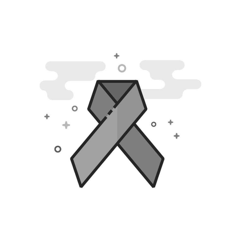 Awareness band icon in flat outlined grayscale style illustration vector