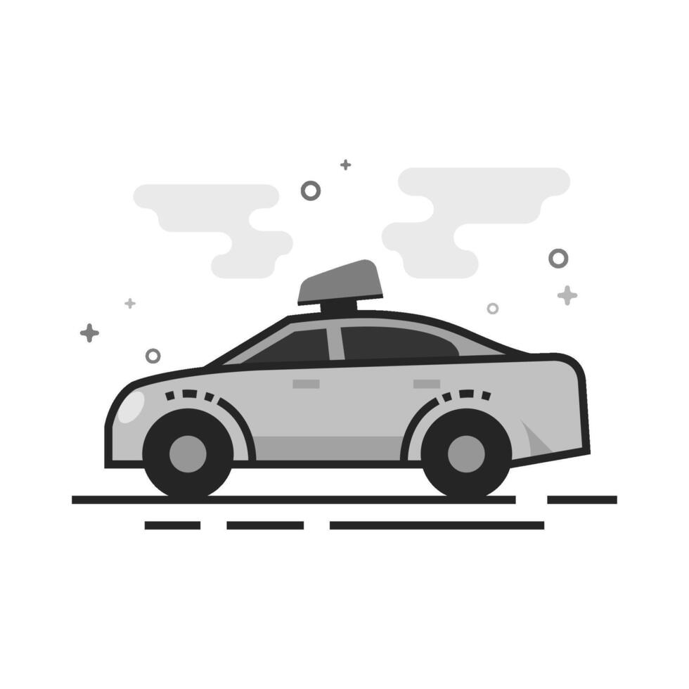 Safety car icon in flat outlined grayscale style illustration vector