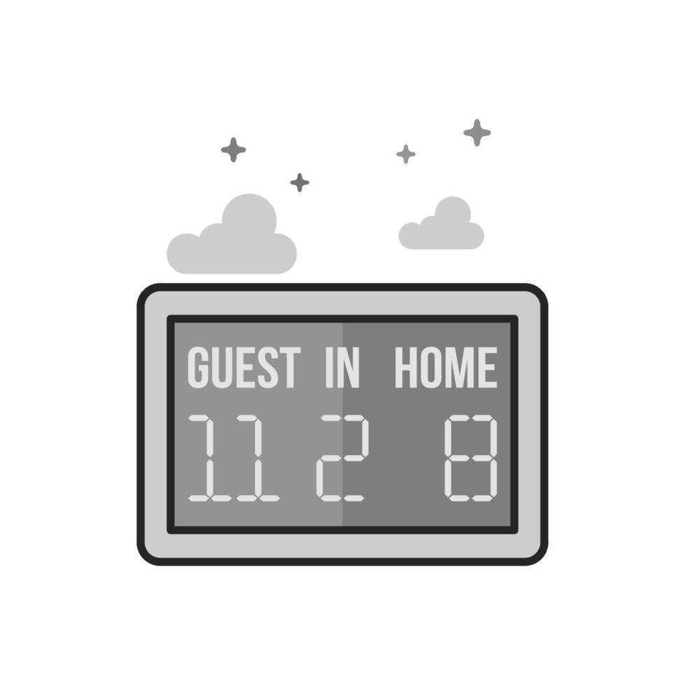 Score board icon in flat outlined grayscale style vector