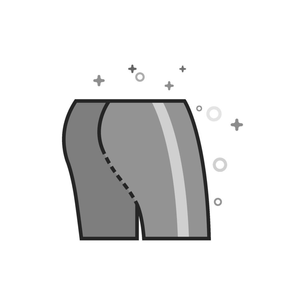Cycling pants icon in flat outlined grayscale style illustration vector