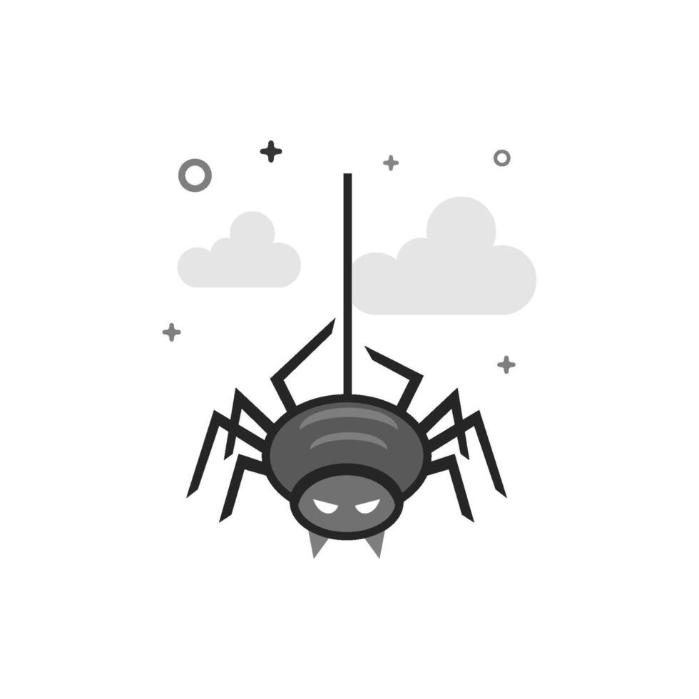 Spider icon in flat outlined grayscale style illustration vector