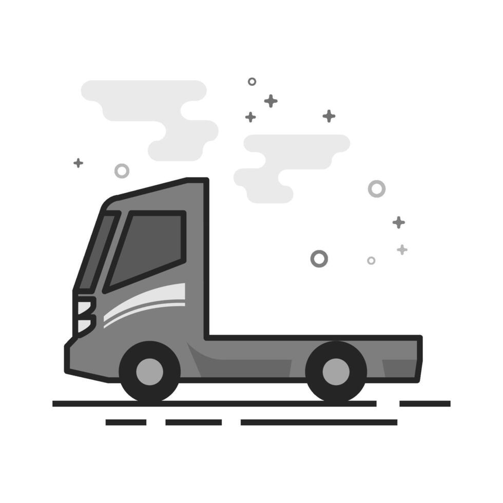 Empty container lift truck icon in flat outlined grayscale style illustration vector