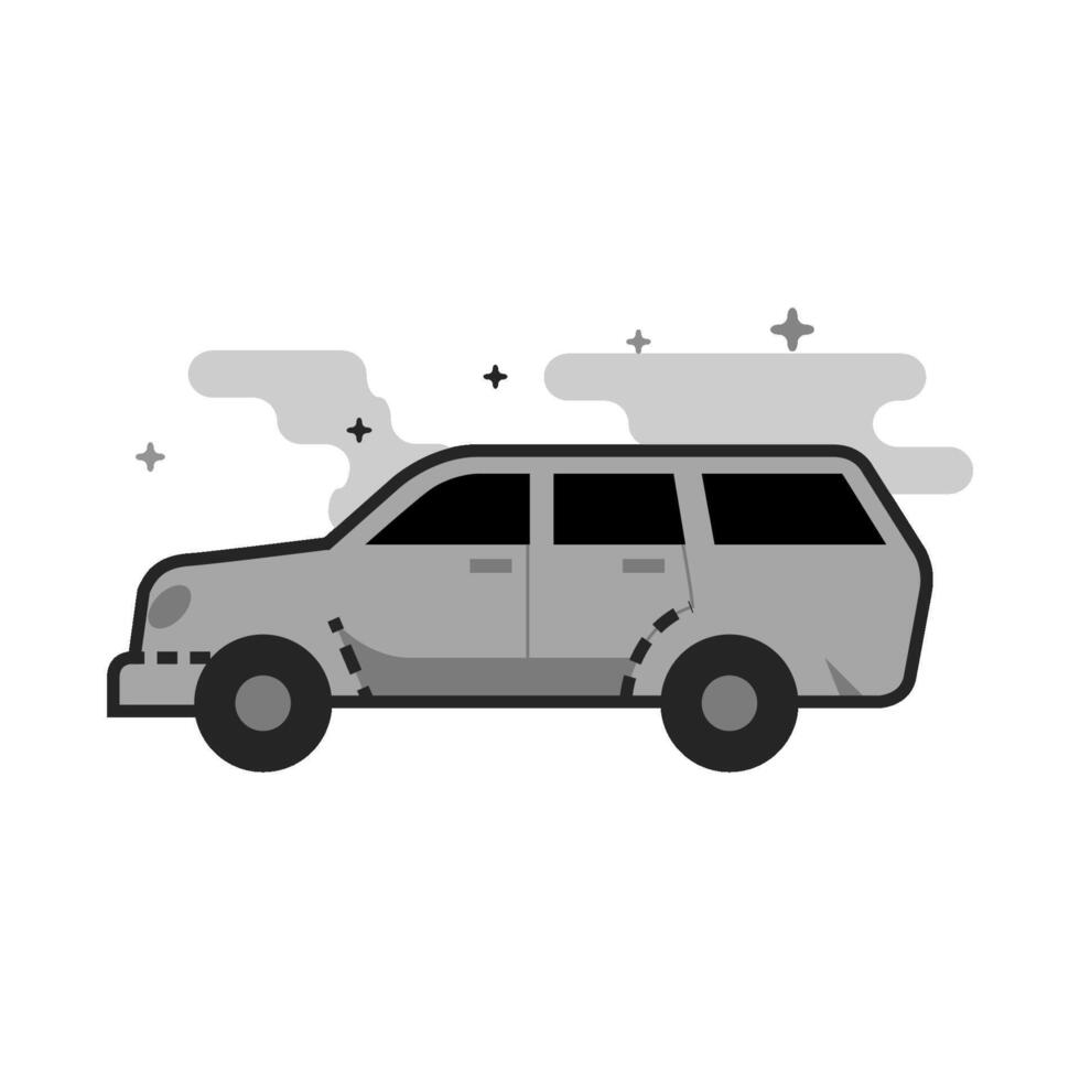 flat outlined grayscale style car icon vector