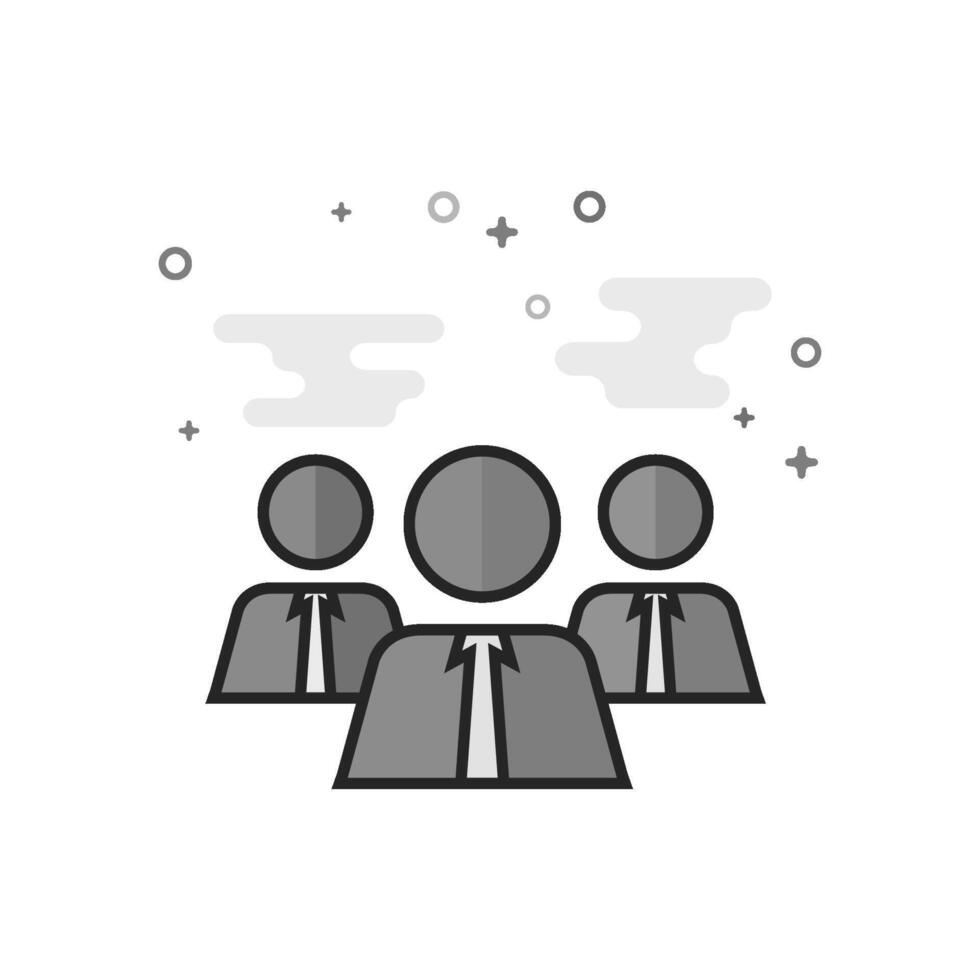 Teamwork icon in flat outlined grayscale style vector