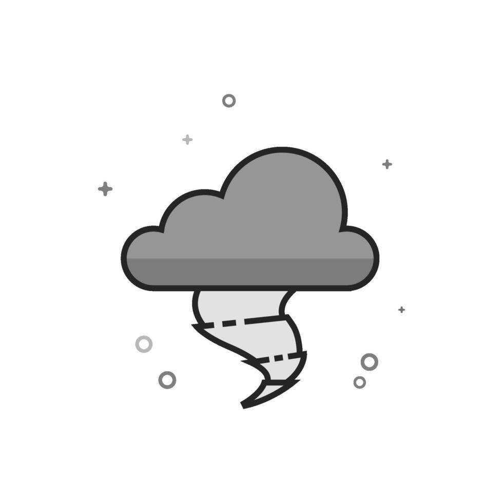 Storm icon in flat outlined grayscale style illustration vector