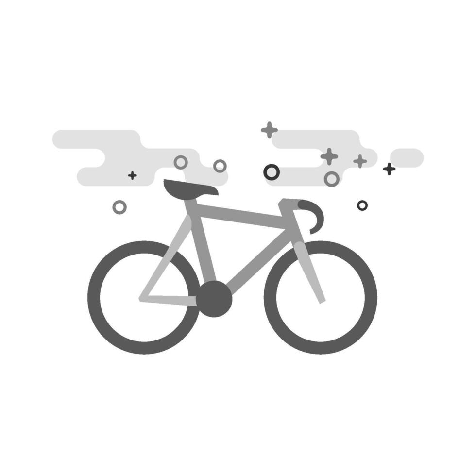 Track bike icon in flat outlined grayscale style illustration vector