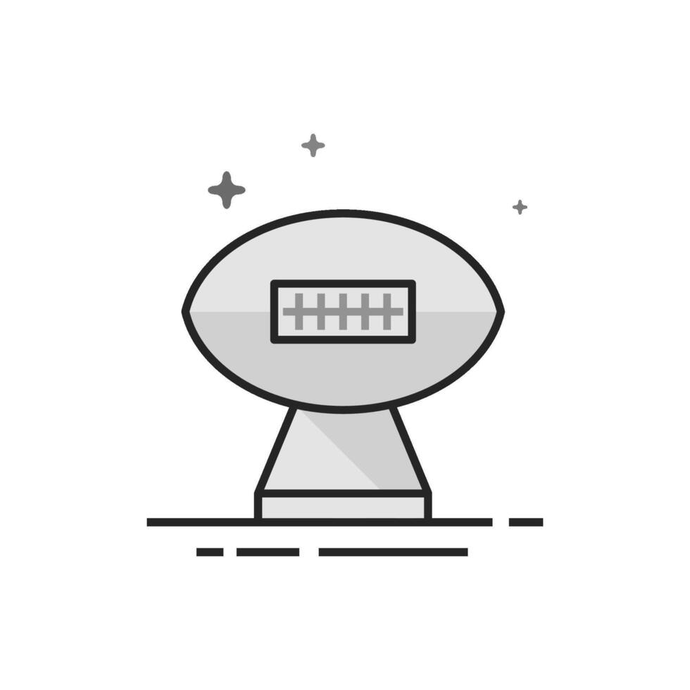 American football trophy icon in flat outlined grayscale style illustration vector