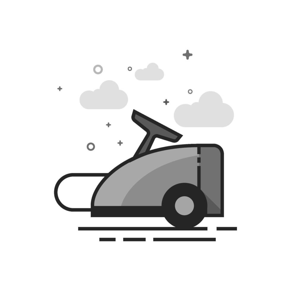 Vacuum cleaner icon in flat outlined grayscale style illustration vector