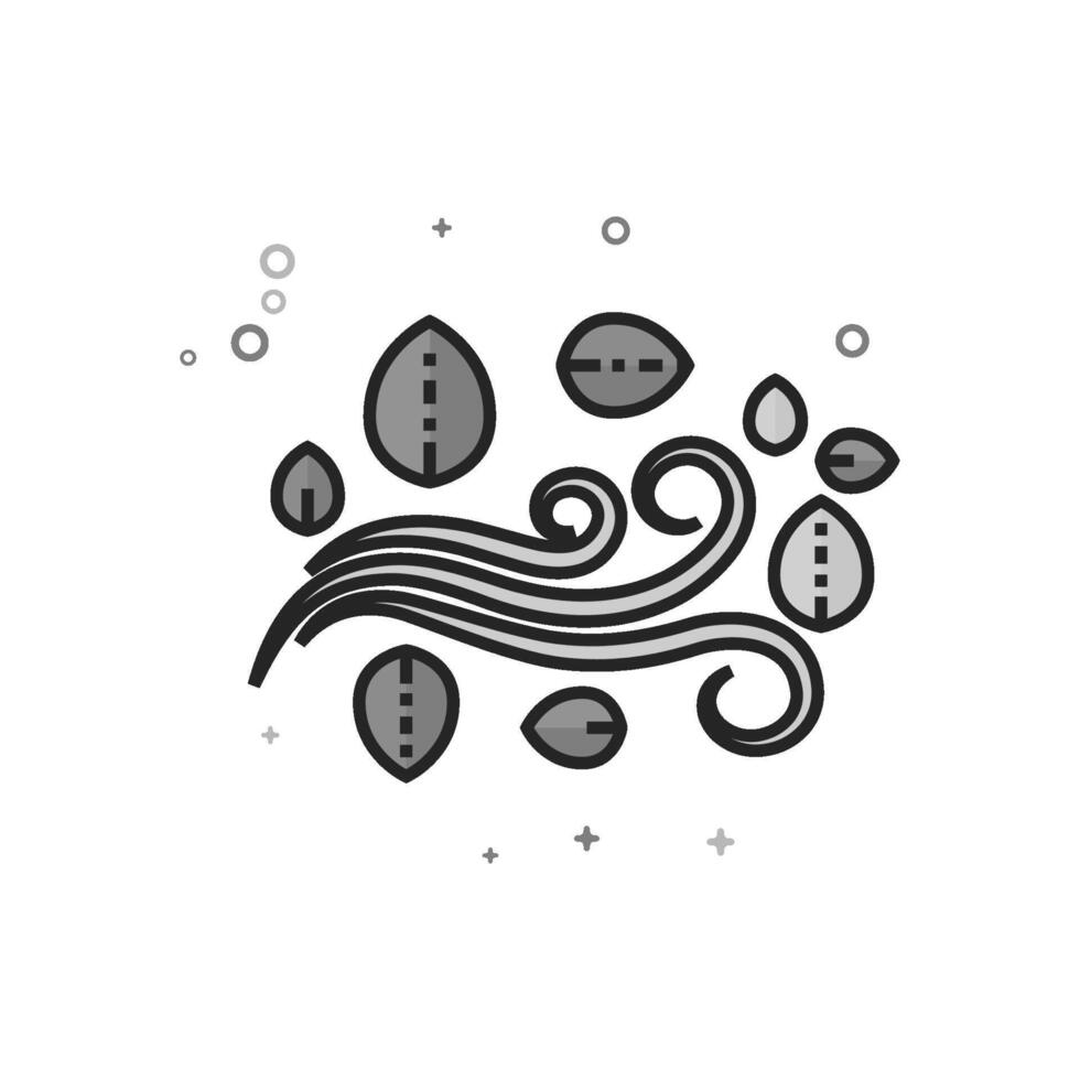 Autumn leaves icon in flat outlined grayscale style illustration vector
