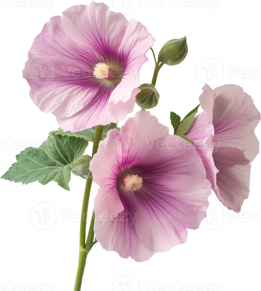 Beautiful Hollyhock Isolated on Plain White png