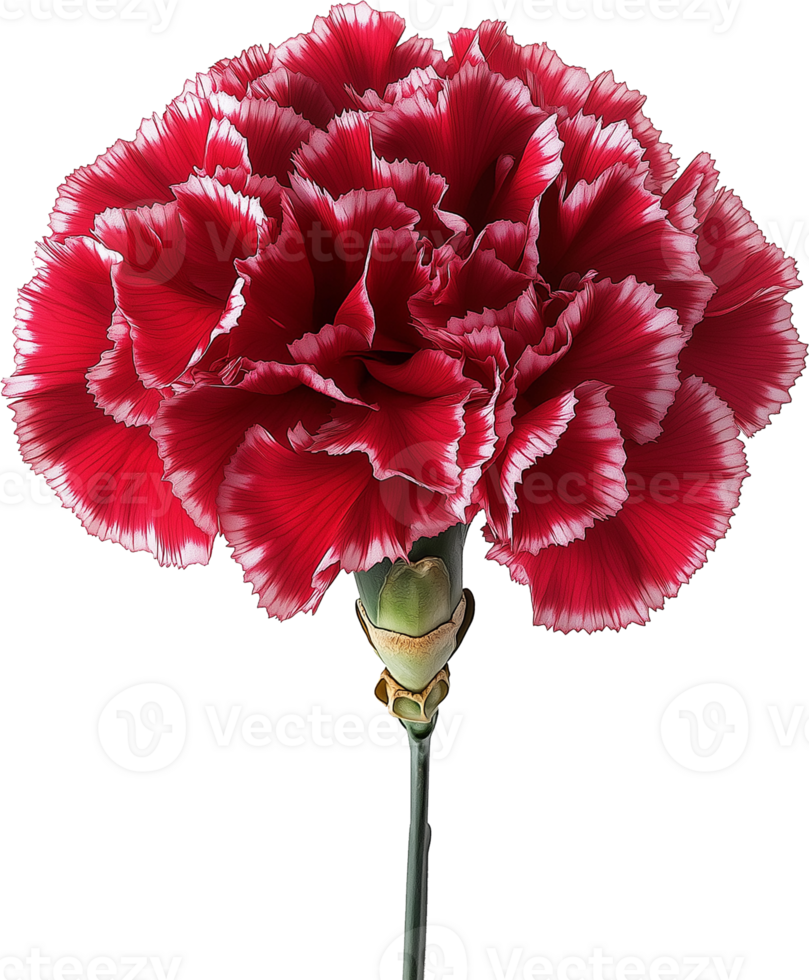 Single Carnation Blossom on White png