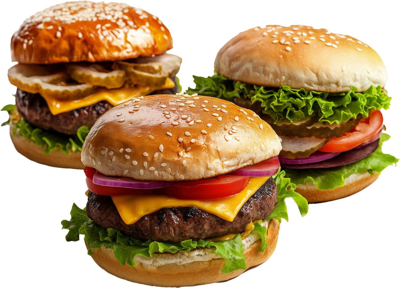 Freshly Made Burger Isolated for Commercial Use png