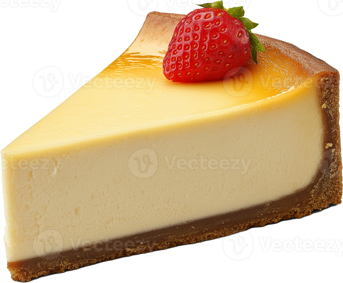 Strawberry Cheesecake Slice Isolated on White Background png