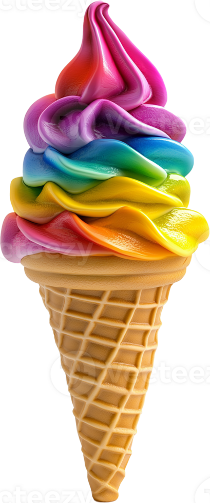 Colorful Gelato Ice Cream Scoop on White Background png