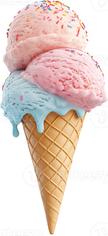 Creamy Gelato with Mint Leaves and Chocolate png