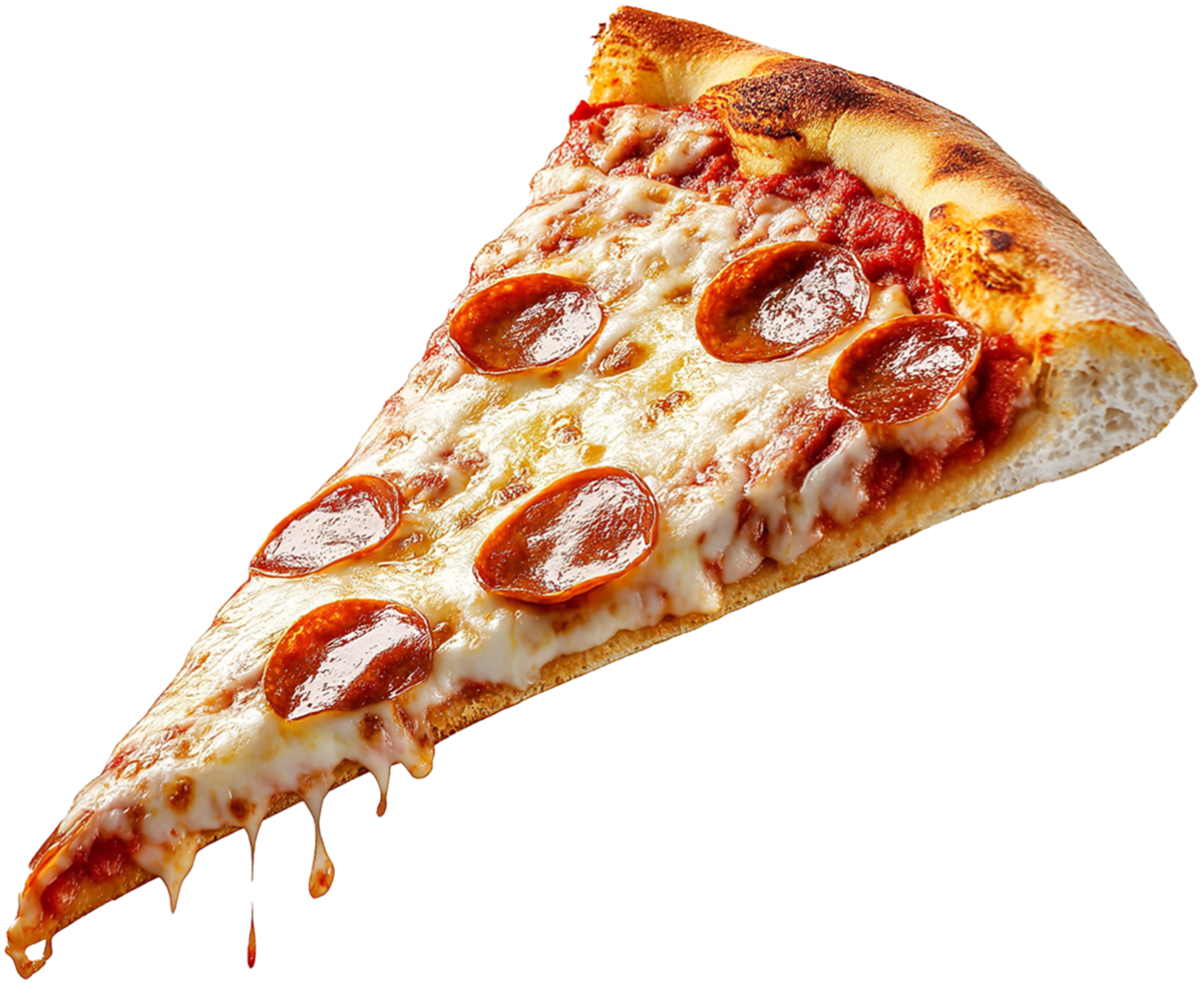 Mouthwatering Pepperoni Pizza Slice with Cheese Isolated png