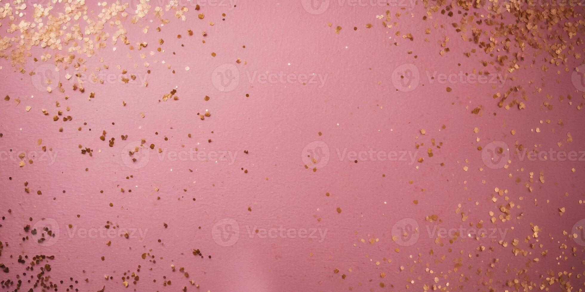 Pink background adorned with gold confetti photo