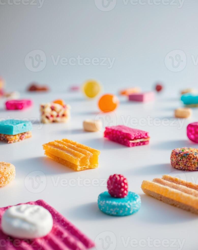 Vibrant Display of Colorful Snacks and Treats photo