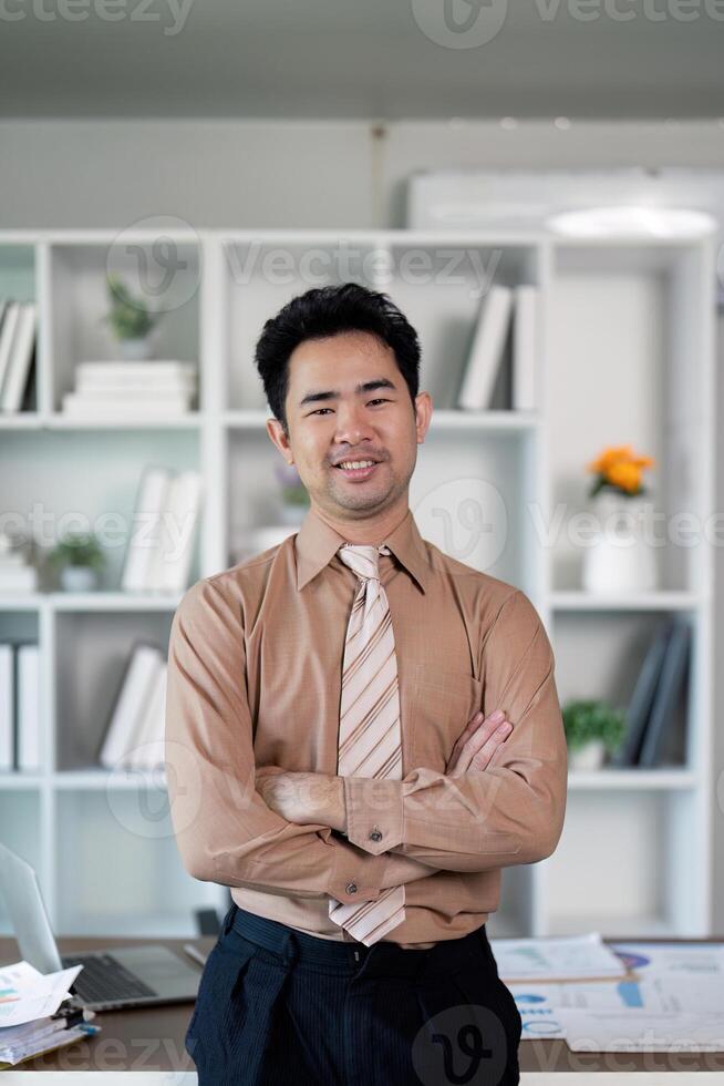 Empowering business leaders to succeed motivational office portrait modern workspace professional environment close up view photo