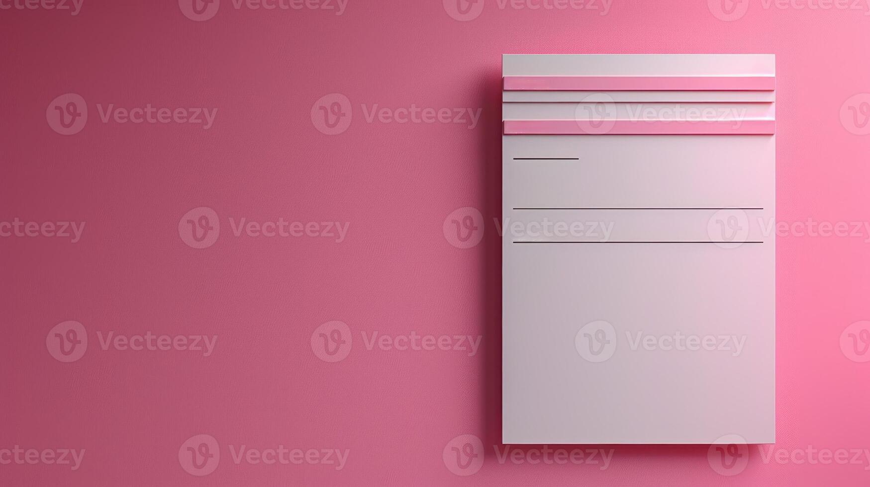 A sleek document holder rests on a bright pink wall, exuding a stylish vibe photo