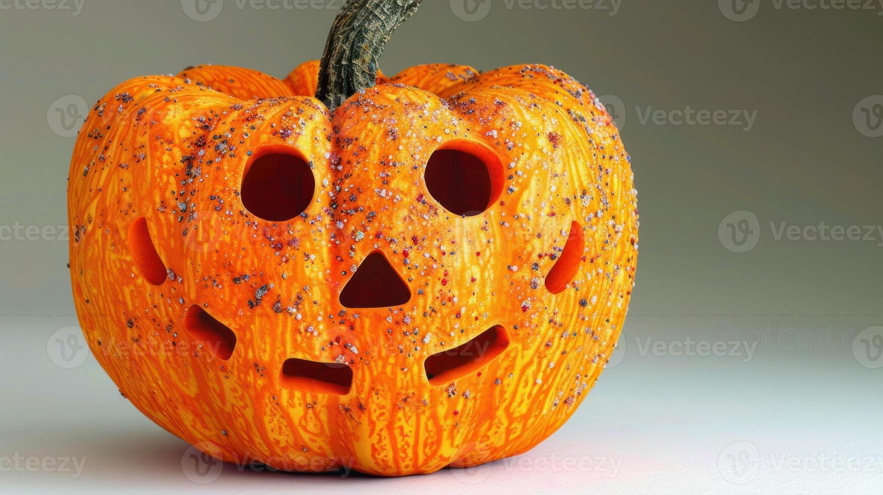 Vibrant carved pumpkin smiling joyfully, inviting the spirit of Halloween photo