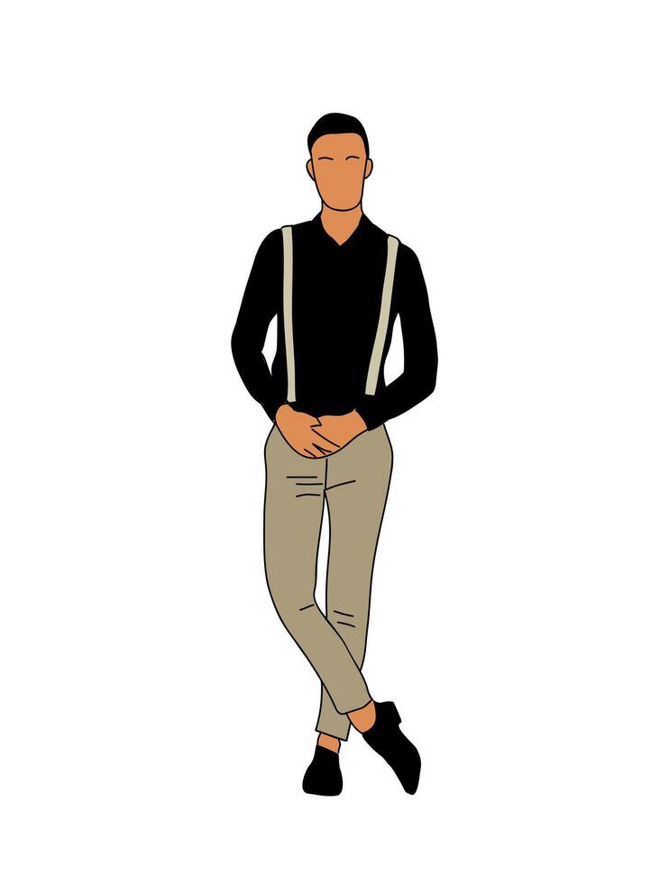 Young business man wearing smart casual outfit. vector