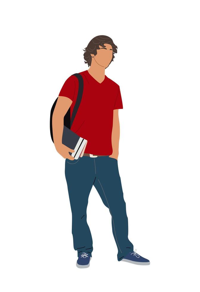 Young guy college or university student . vector