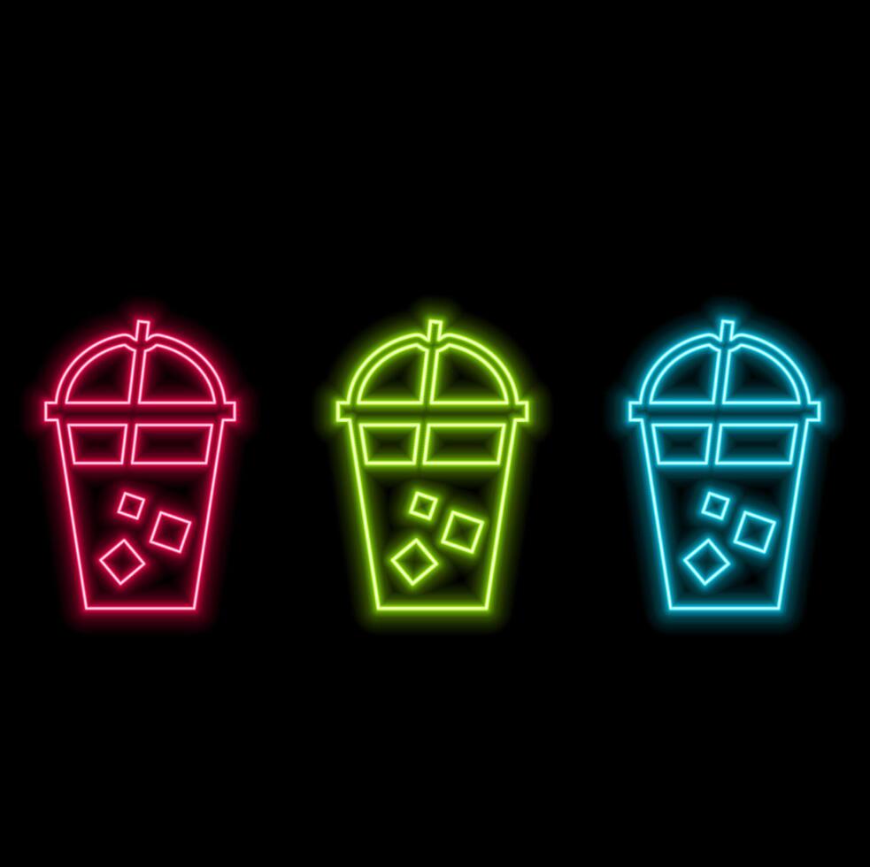 Juice in a glass icon. Web elements in neon style icons. Simple icon for website, web design, Mobile App, Information graphics vector