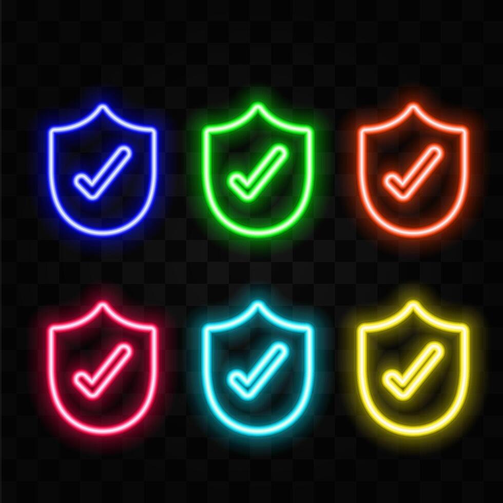 Check the brand icon Neon Light Sign vector