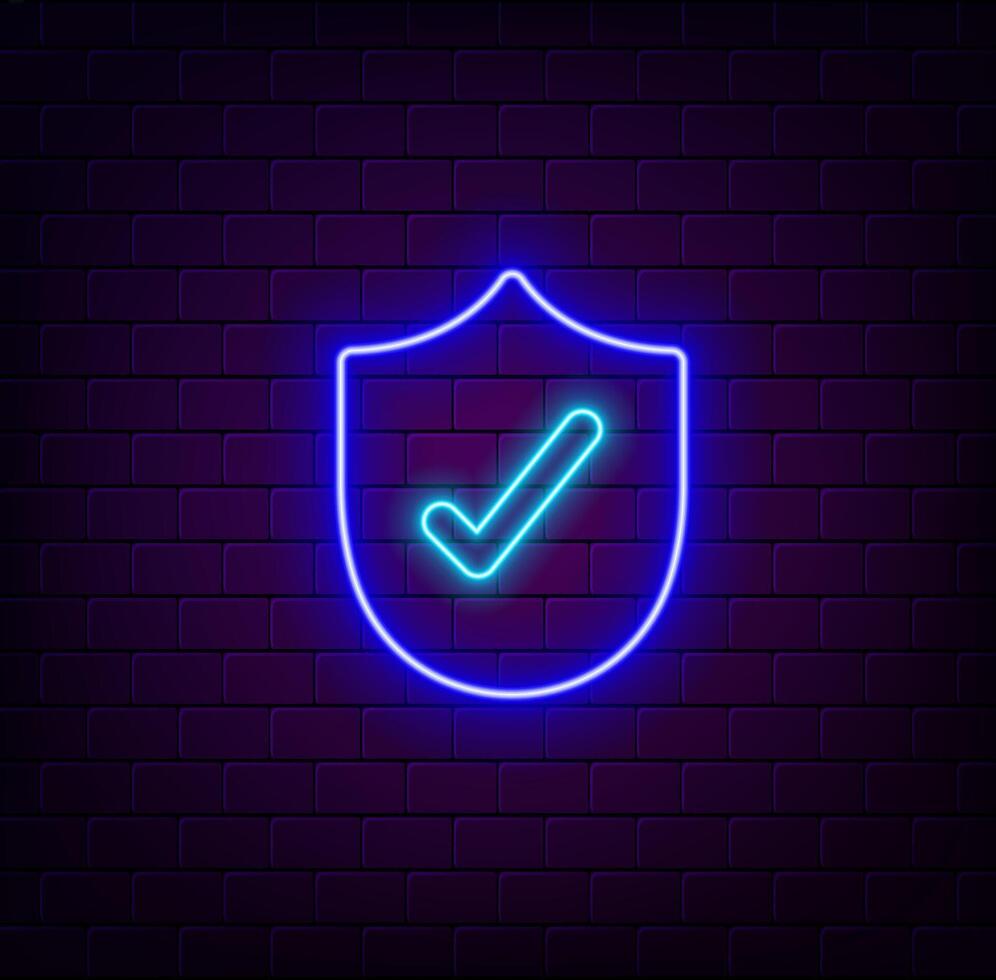 Verified sign icon. Navigation elements in neon style icons. Simple icon for websites, web design, mobile app, information graphics vector