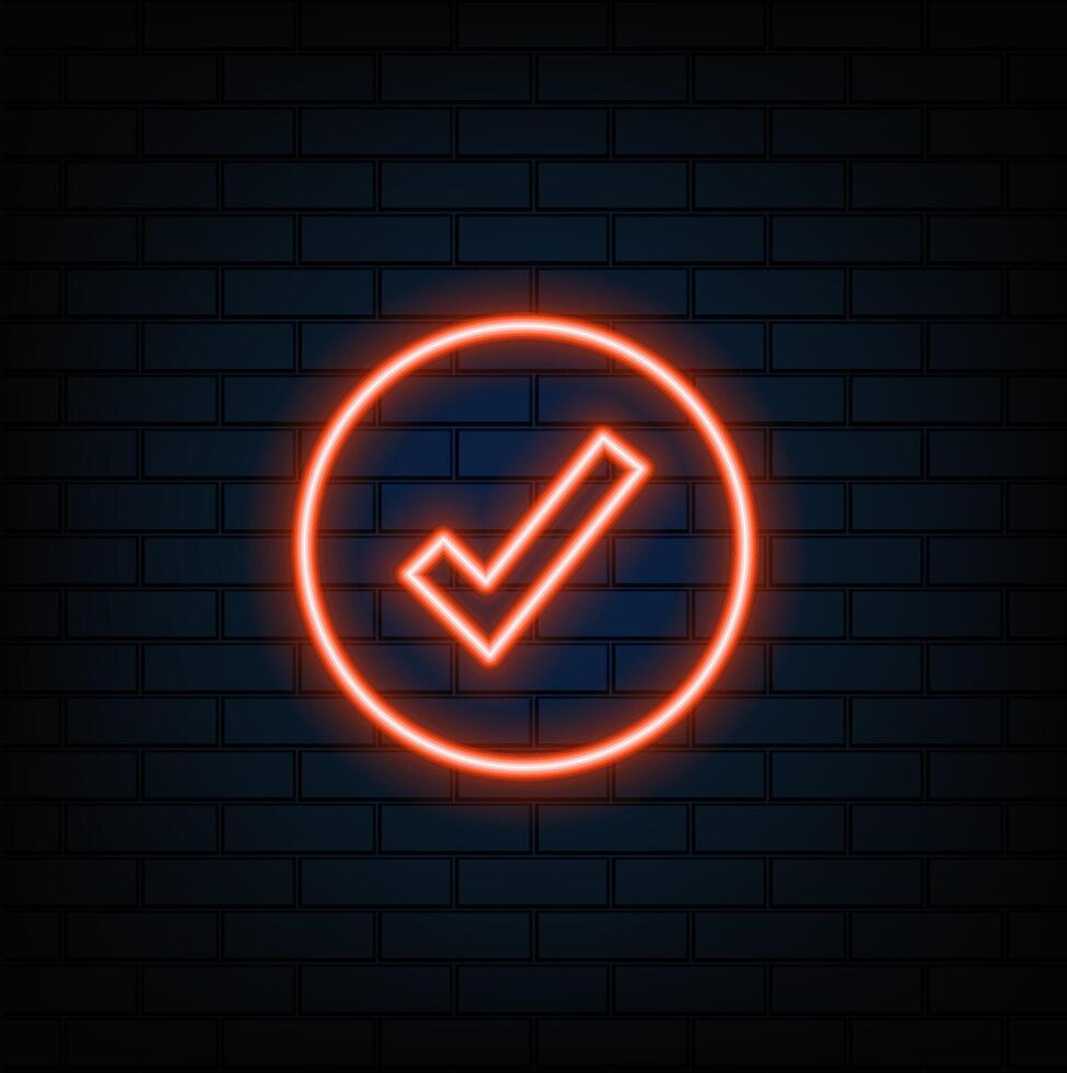 Check the brand icon with plexus effect. Lines connected with dots. style neon. orange. vector