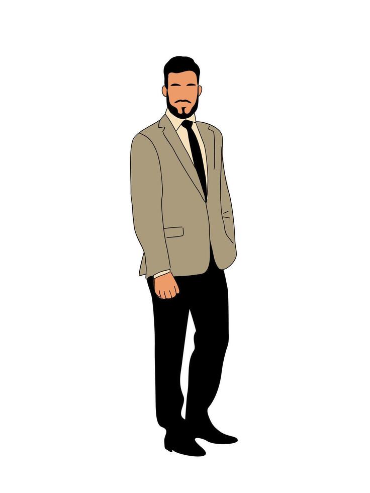 Handsome business man wearing formal office outfit vector