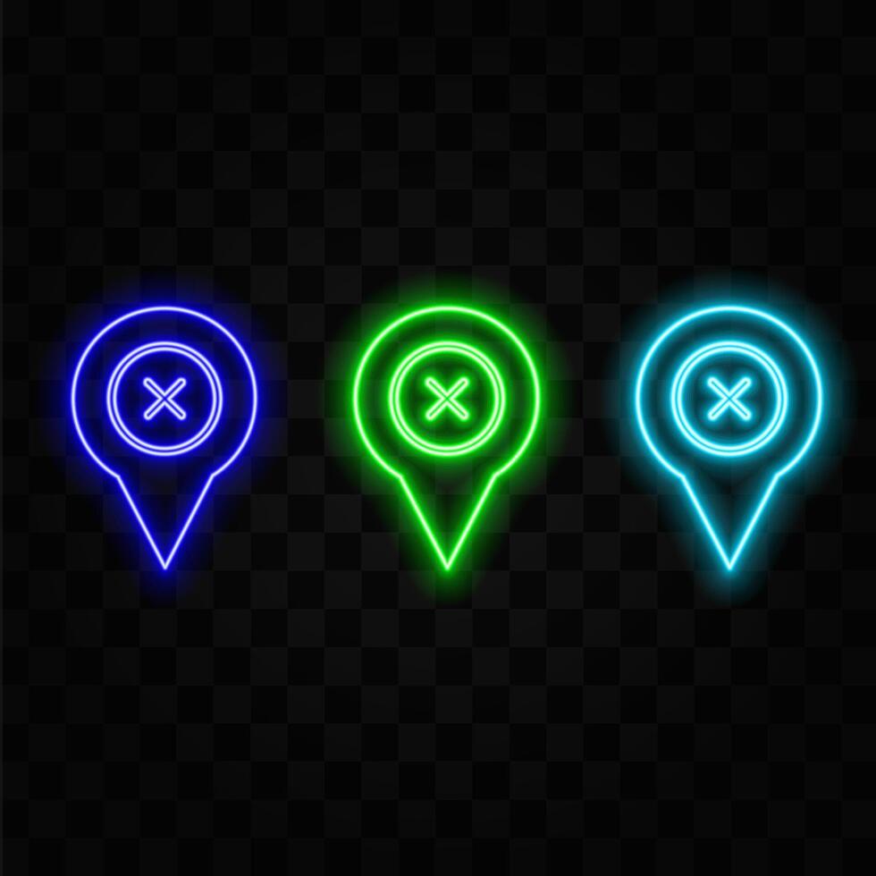 Pointer Map Icon. GPS location symbol. neon style. vector