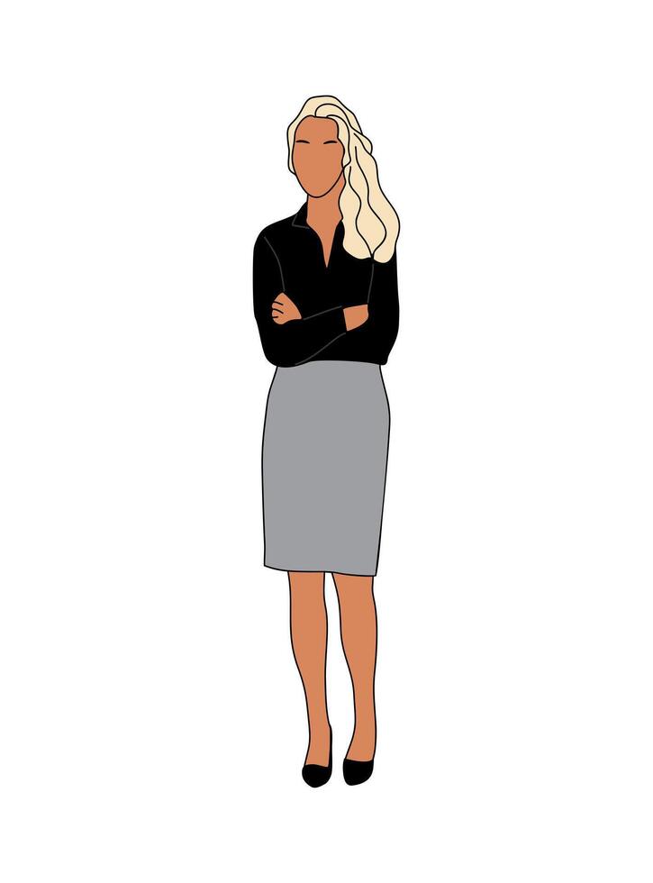 Business woman standing in casual outfit . vector