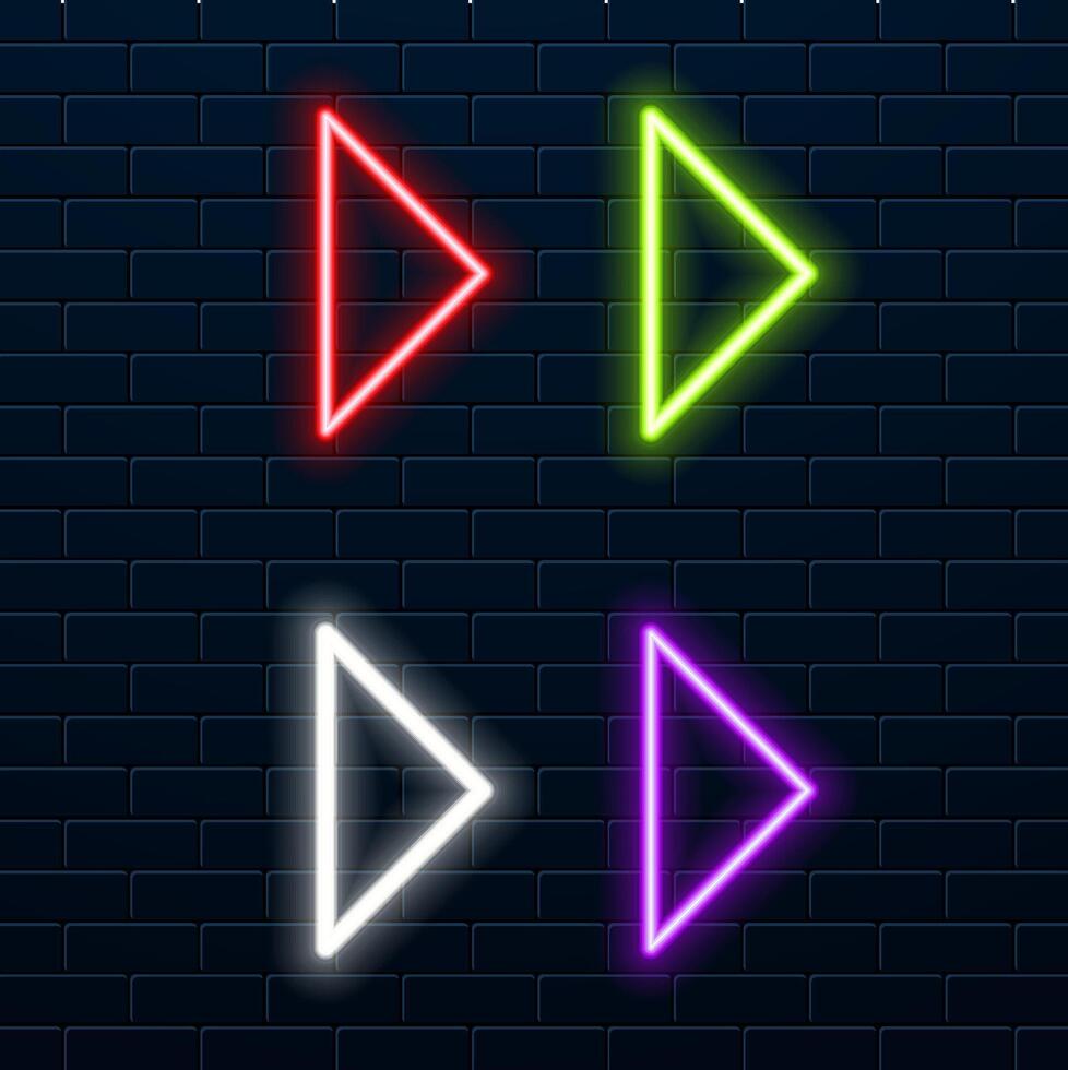 Arrow with bright neon colors. neon style. vector
