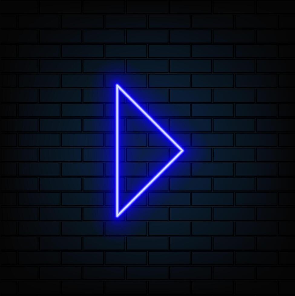 Neon glowing arrow pointer abstract blue and pink background 3d rendering vector