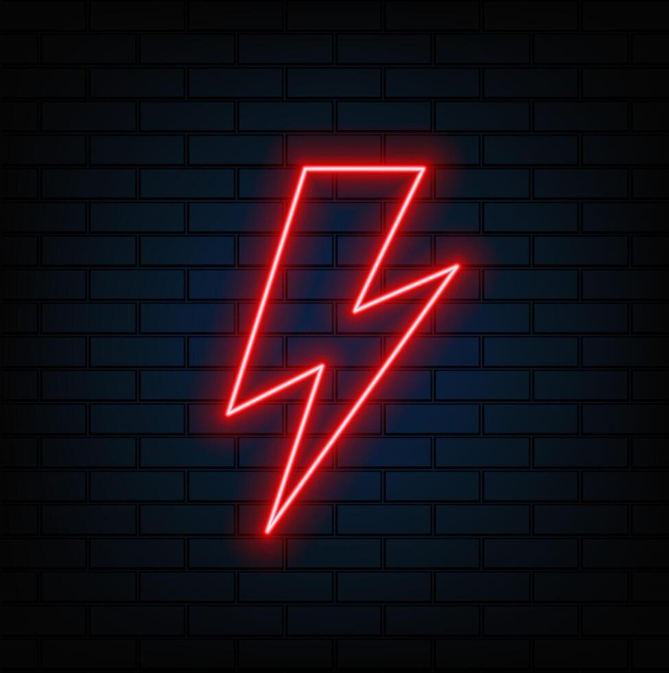Flash Symbol Neon Signs Style Text.red color. vector
