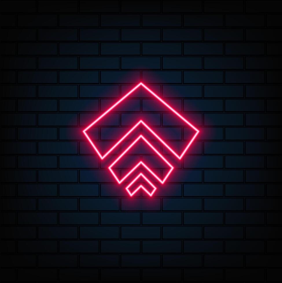 Arrow with bright neon colors. pink color. vector