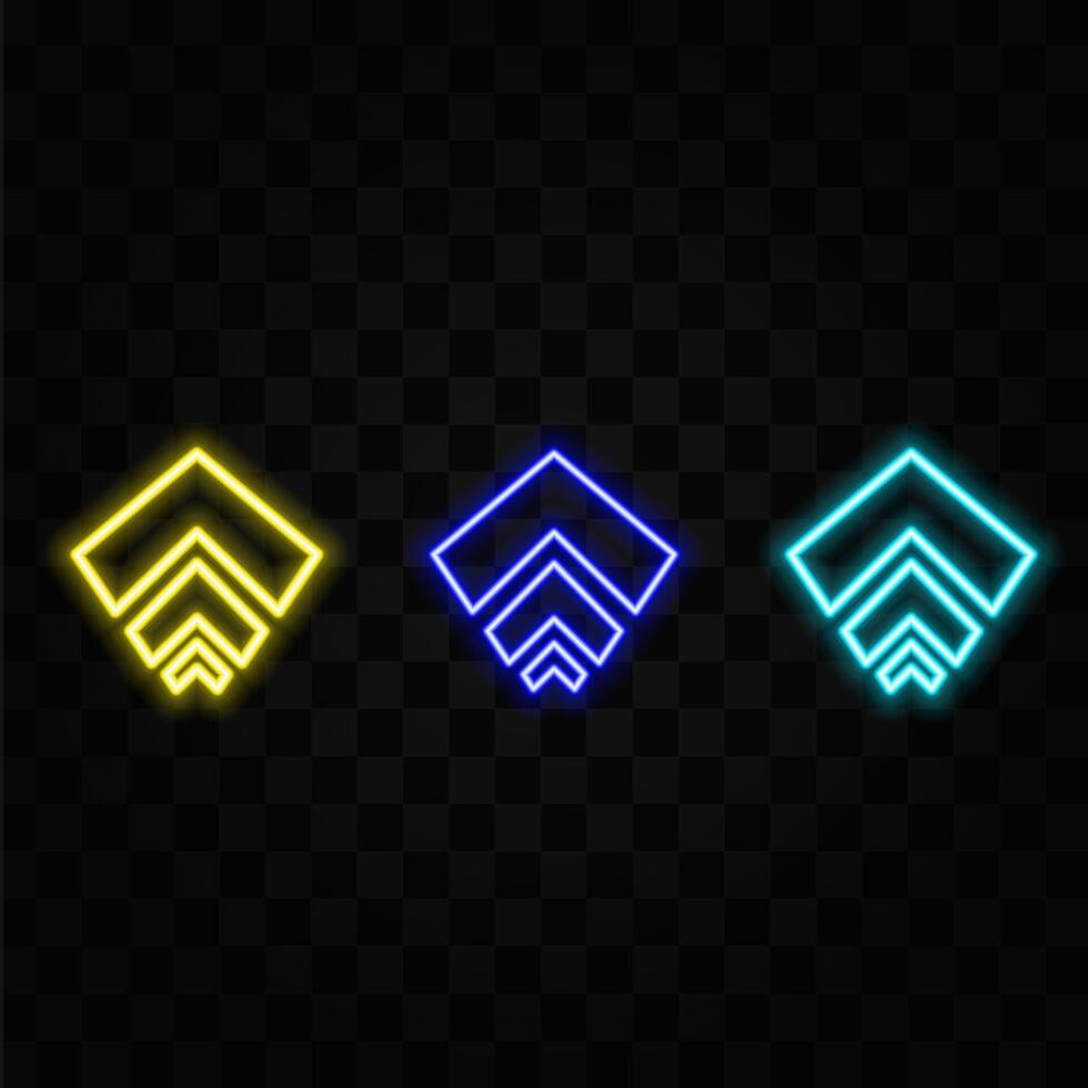 Glowing digital arrow background in line style vector