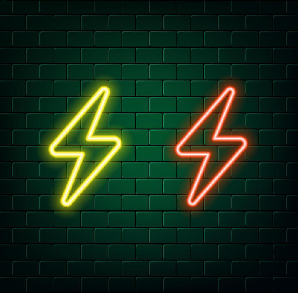 Electromagnetic pulse electric lightning in neon on a black background vector
