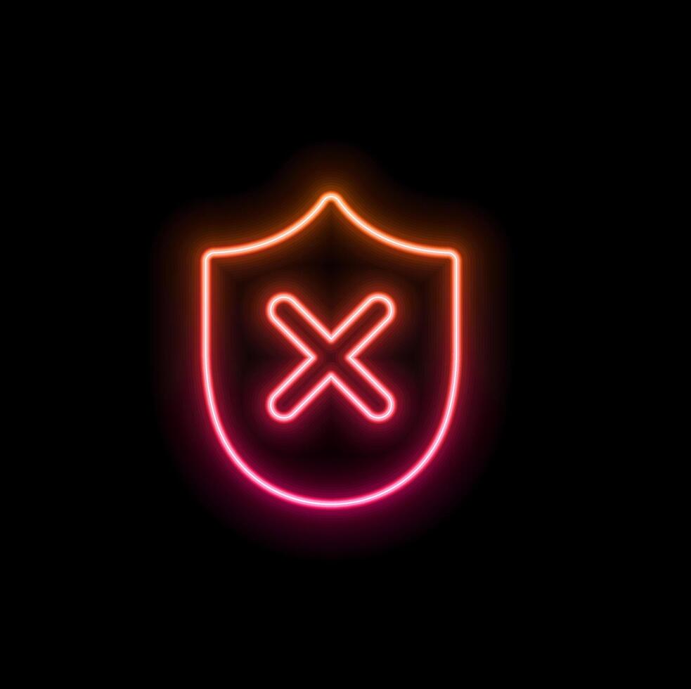 Approved and rejected label sticker neon icon. Stock Illustration vector