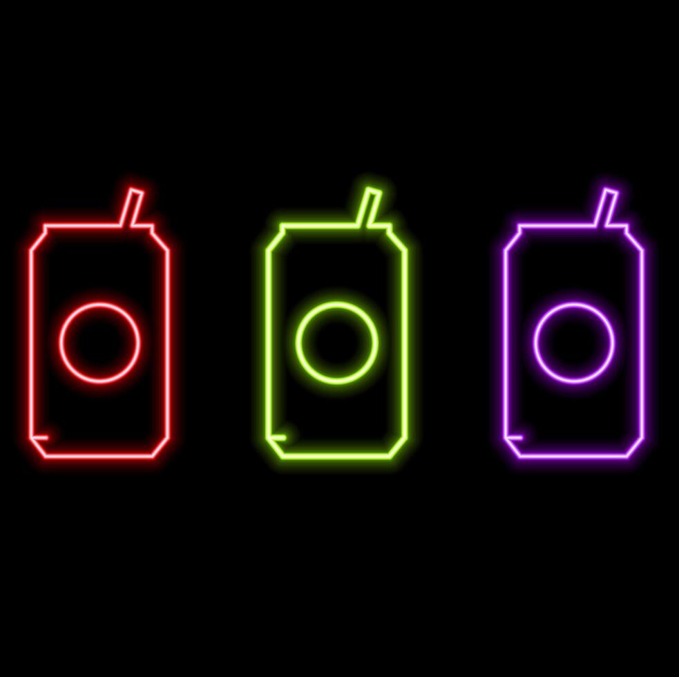 Can the icon. Bottle elements in neon style icons. Simple icon for websites, web design, mobile app, information graphics vector