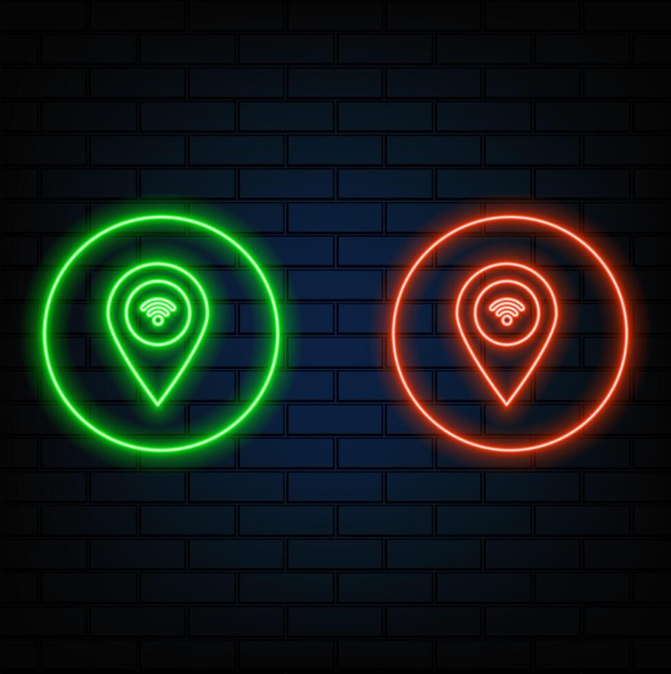 Blue neon waves symbolize free Wi-Fi vector