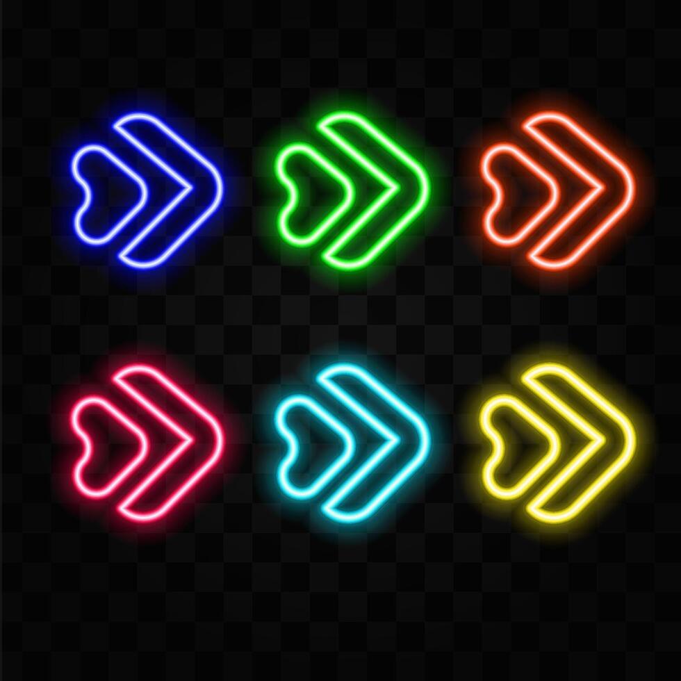 Neon arrow dots for decoration design. illustration design. Bright star. Stock Image. neon style. vector