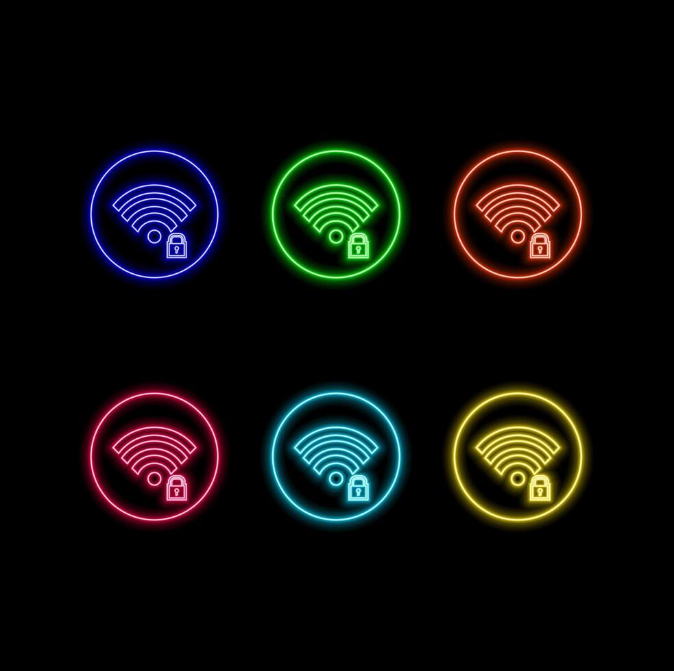 Wifi neon sign, illustration. neon style. vector